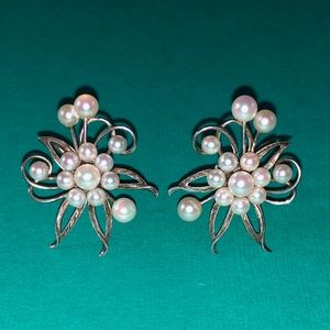 VTG Screw Back Cluster Pearl Earrings